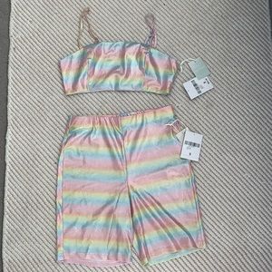 Forever 21 Festival Biker Short Set